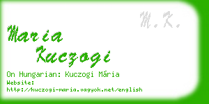 maria kuczogi business card
